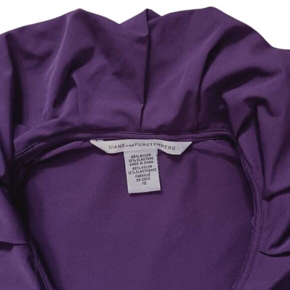 Diane von Furstenberg Purple Dress | Size 12 - Picture 3 of 5